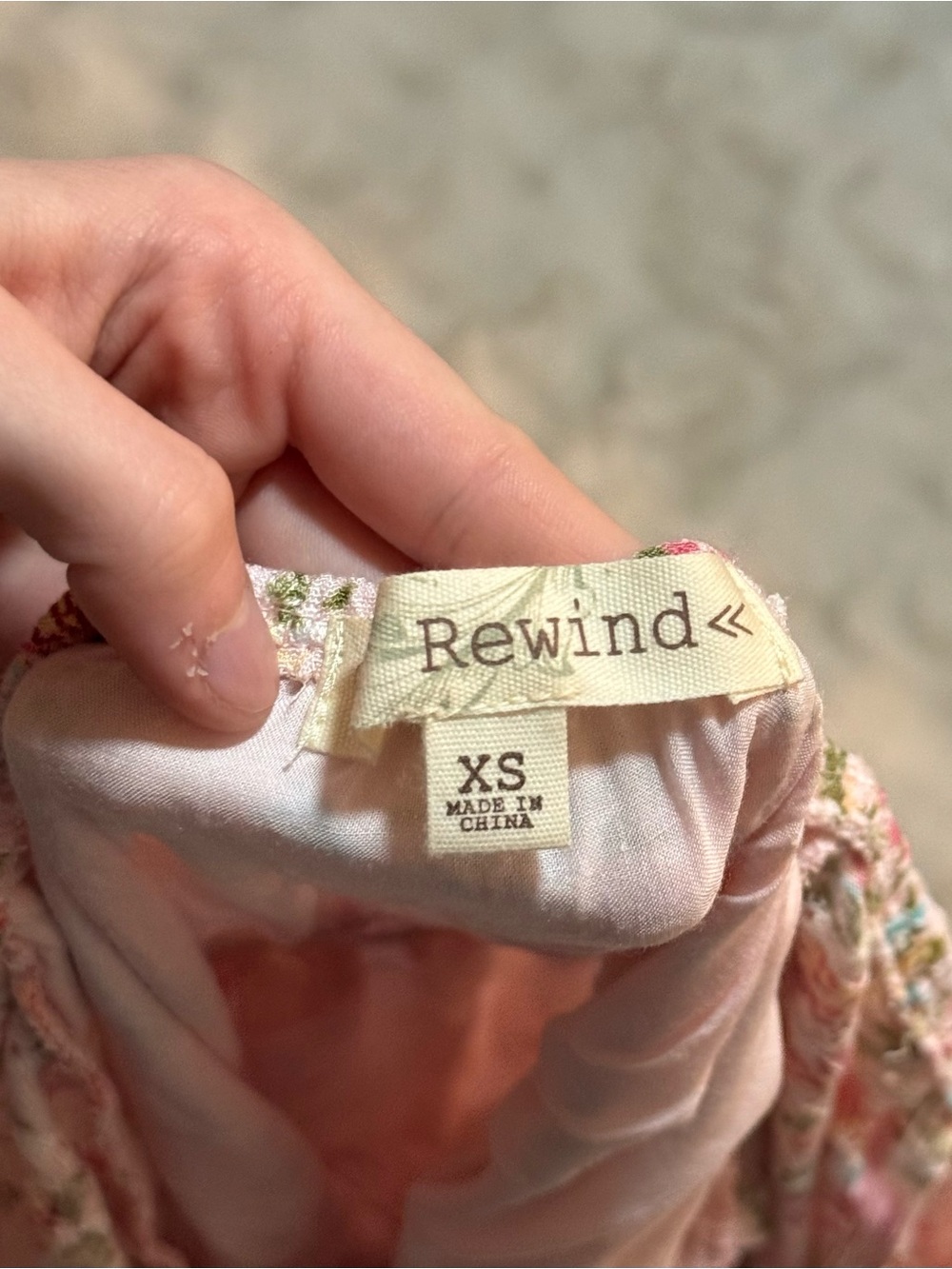 Rewind Pink Floral Smocked Tiered Mini Dress - Picture 5 of 7